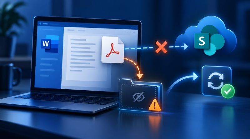Word : un bug envoyait les PDF destinés à SharePoint dans un dossier de cache en local